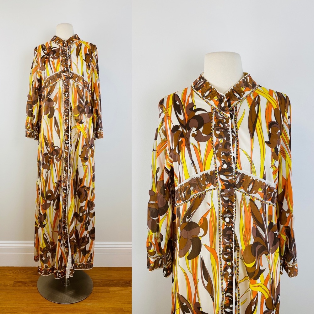 Vintage 1970s Formfit Rogers Emilio Pucci robe jacket coverup